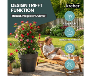 Kreher Pflanztopf XXL grau XXL- 79 cm / 58 cm ab 74.99  | Vergleiche 2  Angebote auf idealo.de