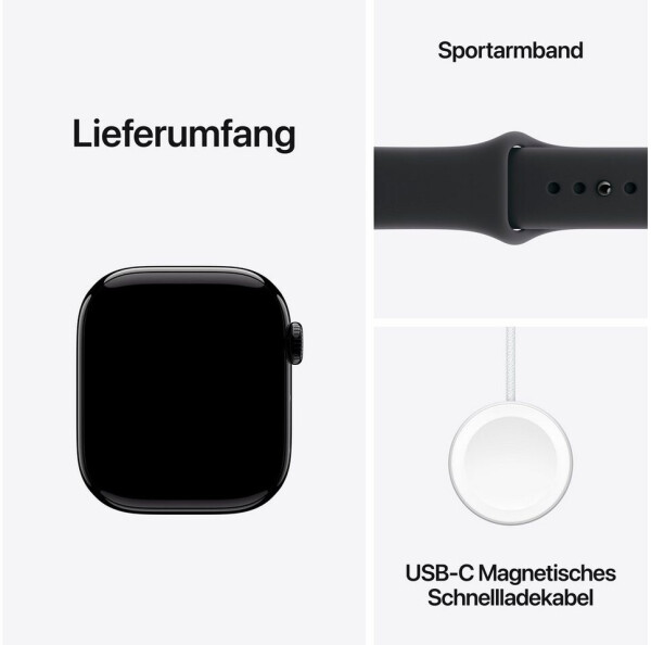 Apple Watch Series 11 GPS 42mm Aluminium Jet Black Sport Band Black M/L, Bild 8