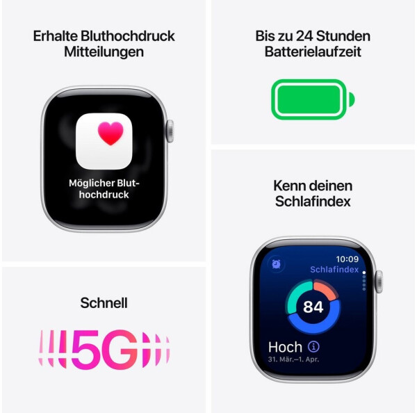 Apple Watch Series 11 5G 42mm Aluminium Silver Sport Band Purple Fog S/M, Bild 3