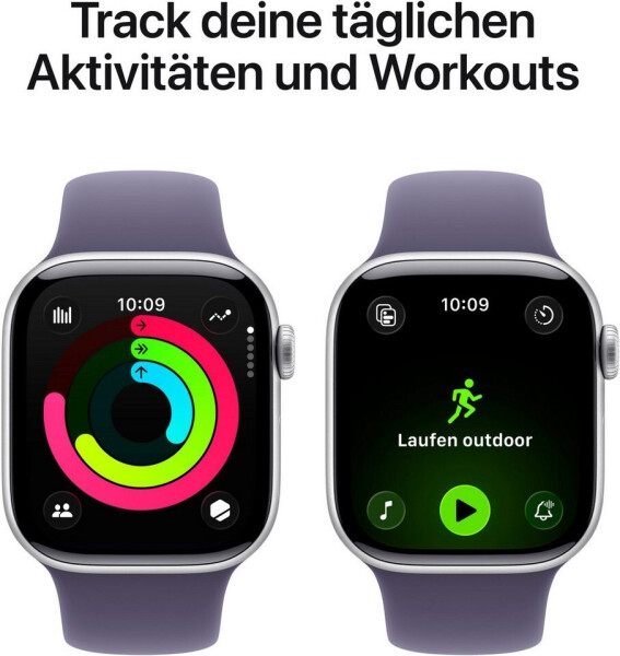 Apple Watch Series 11 5G 42mm Aluminium Silver Sport Band Purple Fog S/M, Bild 4