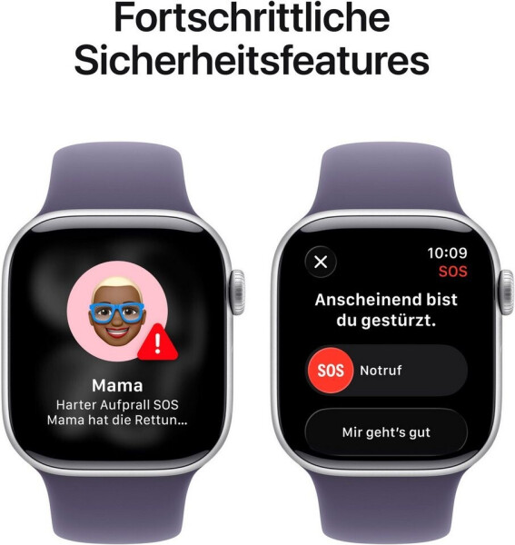 Apple Watch Series 11 5G 42mm Aluminium Silver Sport Band Purple Fog S/M, Bild 6