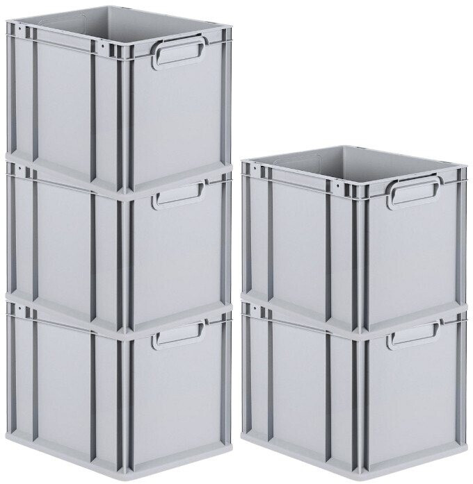 Eurobox NextGen Economy 40x30x32 Cm – 30 Liter, Stapelbar, Scharnierdeckel, Griffe Geschlossen, Lebensmittelecht, Made In Germany