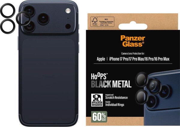 PanzerGlass Hoops Schwarz Kameraschutz iPhone 17 Pro | iPhone 17 Pro Max | iPhone 16 Pro | 16 Pro Max, Bild 4