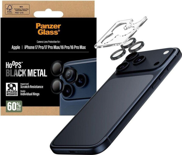 PanzerGlass Hoops Schwarz Kameraschutz iPhone 17 Pro | iPhone 17 Pro Max | iPhone 16 Pro | 16 Pro Max, Bild 7