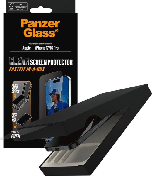 PanzerGlass Displayschutz iPhone 17 | iPhone 16 Pro | Ultra-Wide Fit m. FASTFIT IN-A-BOX, Bild 4