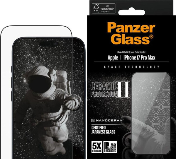 PanzerGlass Ceramic II Displayschutz iPhone 17 Pro Max | Ultra-Wide Fit m. EasyAligner, Bild 8
