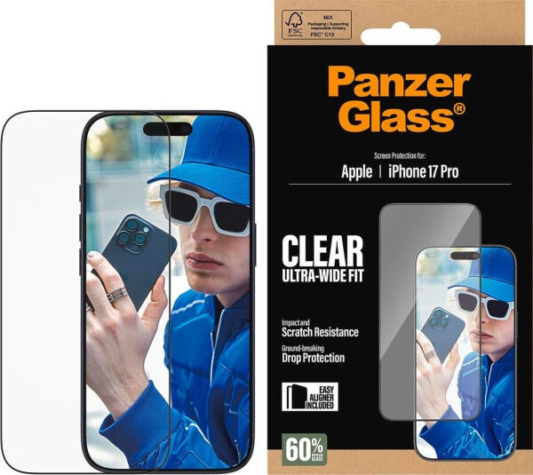 PanzerGlass Displayschutz iPhone 17 Pro | Ultra-Wide Fit m. EasyAligner, Bild 4