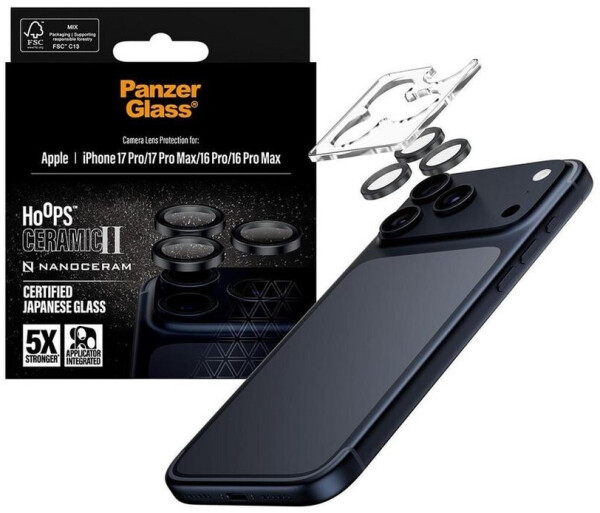 PanzerGlass Hoops Ceramic II Kameraschutz iPhone 17 Pro | iPhone 17 Pro Max | iPhone 16 Pro | 16 Pro Max, Bild 4