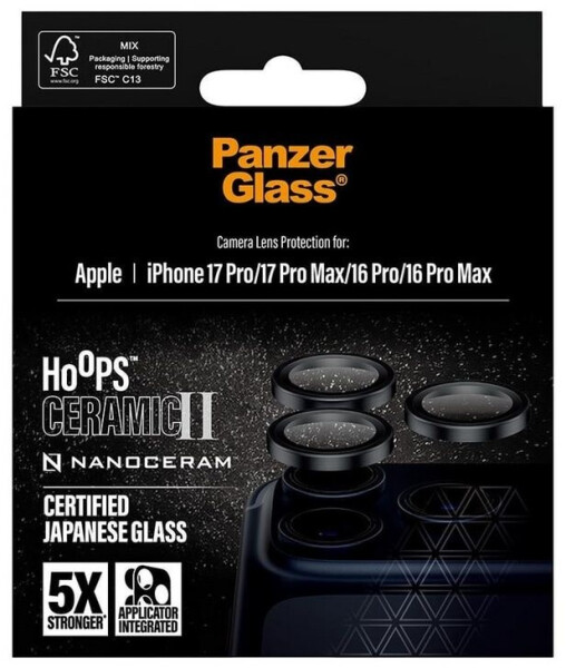 PanzerGlass Hoops Ceramic II Kameraschutz iPhone 17 Pro | iPhone 17 Pro Max | iPhone 16 Pro | 16 Pro Max, Bild 5