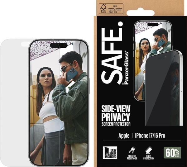 PanzerGlass SAFE. Privacy Displayschutz iPhone 17 | iPhone 16 Pro | Ultra-Wide Fit m. EasyAligner, Bild 3