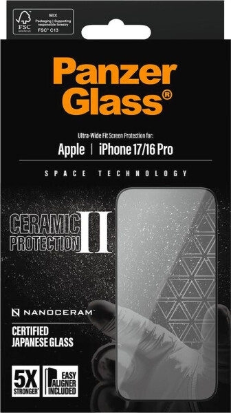 PanzerGlass Ceramic II Displayschutz iPhone 17 | iPhone 16 Pro | Ultra-Wide Fit m. EasyAligner, Bild 3
