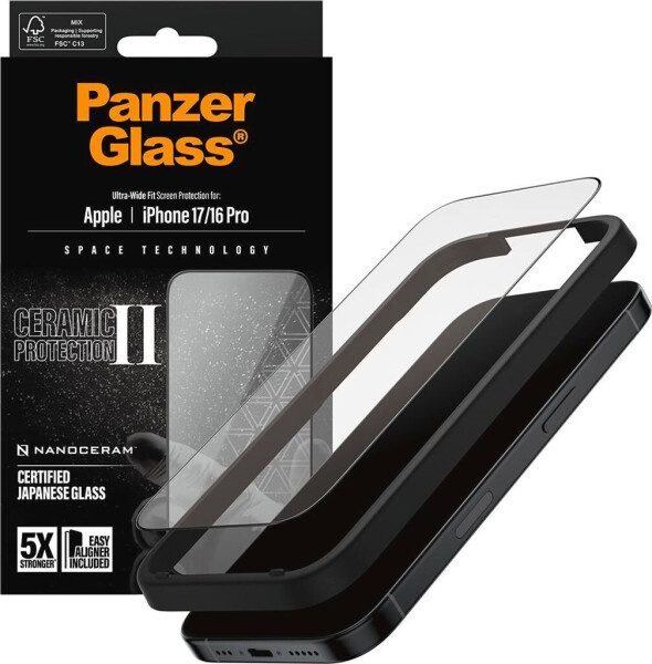 PanzerGlass Ceramic II Displayschutz iPhone 17 | iPhone 16 Pro | Ultra-Wide Fit m. EasyAligner, Bild 4