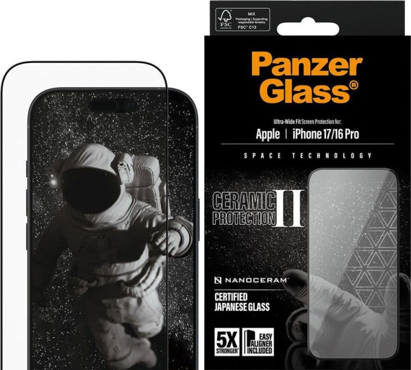 PanzerGlass Ceramic II Displayschutz iPhone 17 | iPhone 16 Pro | Ultra-Wide Fit m. EasyAligner, Bild 8