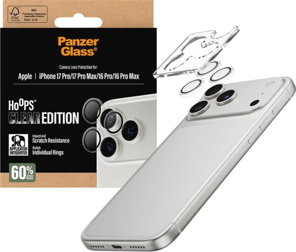 PanzerGlass Hoops Transparent Kameraschutz iPhone 17 Pro | iPhone 17 Pro Max | iPhone 16 Pro | 16 Pro Max, Bild 4