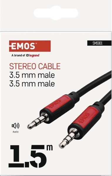EMOS SM5001 Klinkenkabel 3,5mm Stereo Stecker 3,5mm Stecker Länge 1,5m schwarz (2335050010), Bild 3