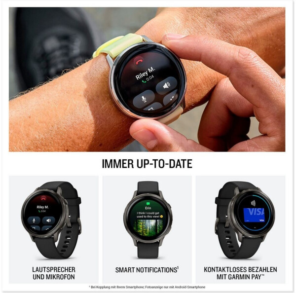 Garmin Venu 4 41mm Schwarz/Schiefergrau Silikon-Armband, Bild 4