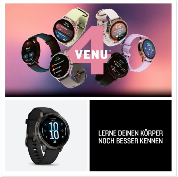 Garmin Venu 4 41mm Schwarz/Schiefergrau Silikon-Armband, Bild 8