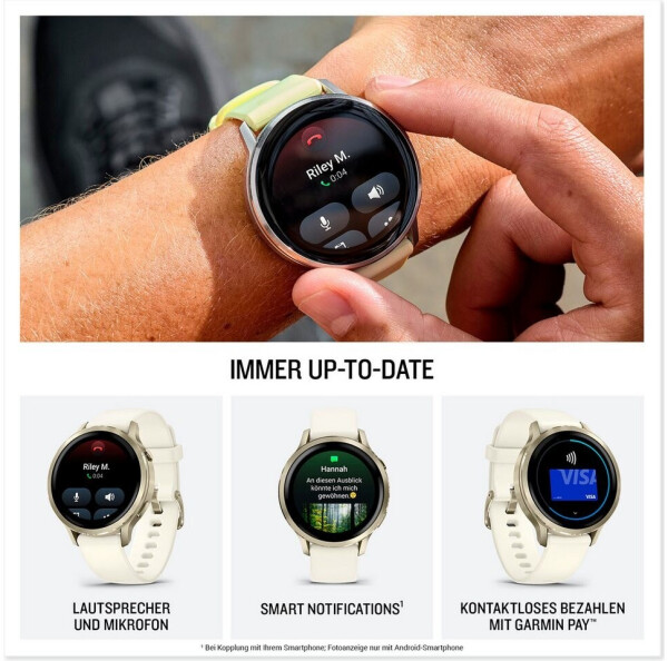 Garmin Venu 4 41mm Lunargold/Bone Silikon-Armband, Bild 4