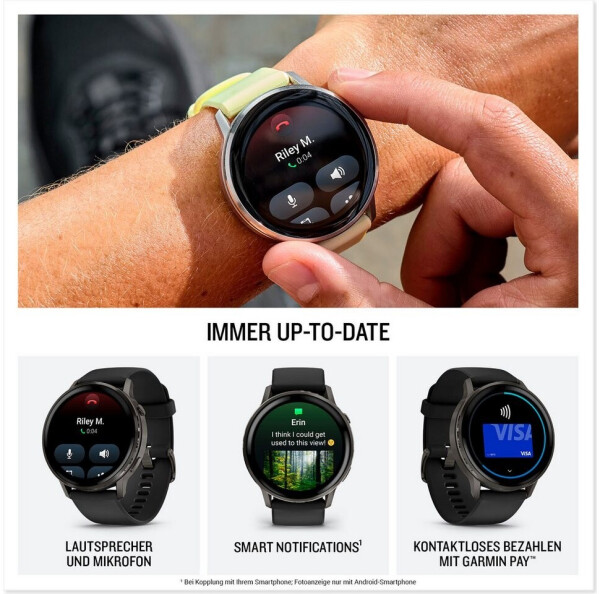 Garmin Venu 4 45mm Schwarz/Schiefergrau Silikon-Armband, Bild 4