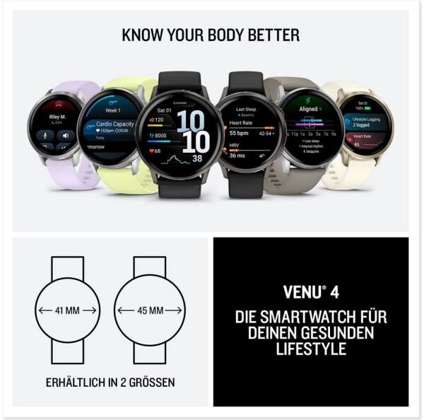Garmin Venu 4 45mm Schwarz/Schiefergrau Silikon-Armband, Bild 7