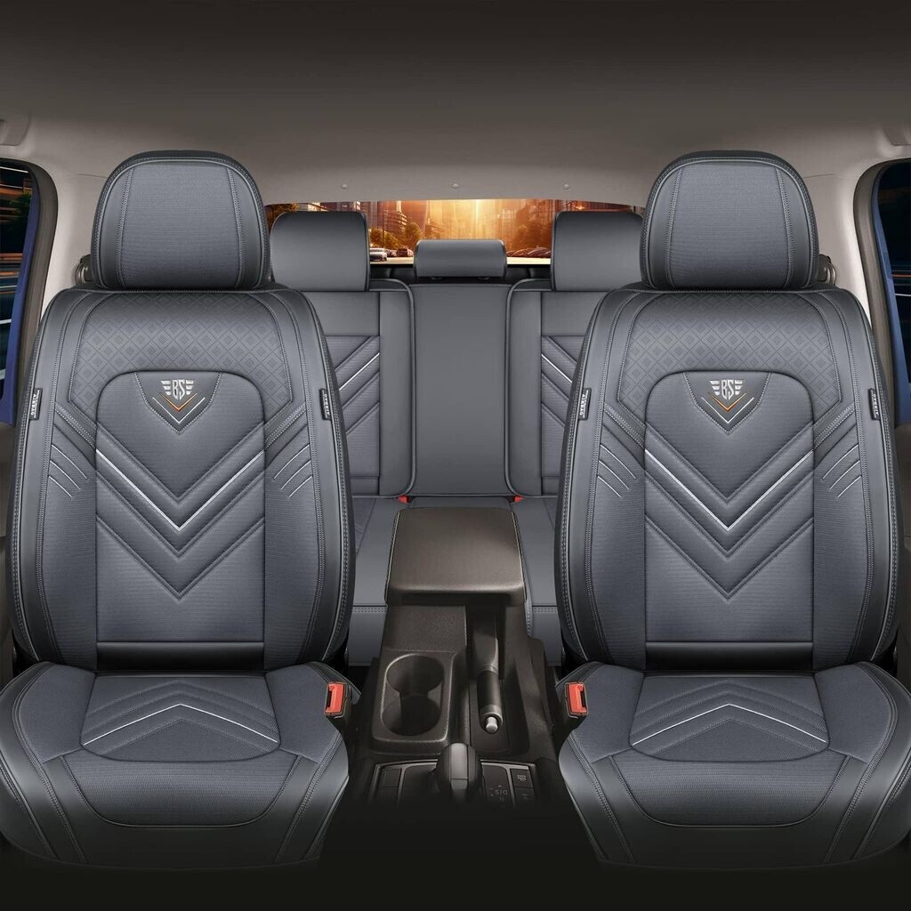 BDK Autositzbezüge Komplettset Lila/Schwarz - Universell Für Auto, LKW & SUV