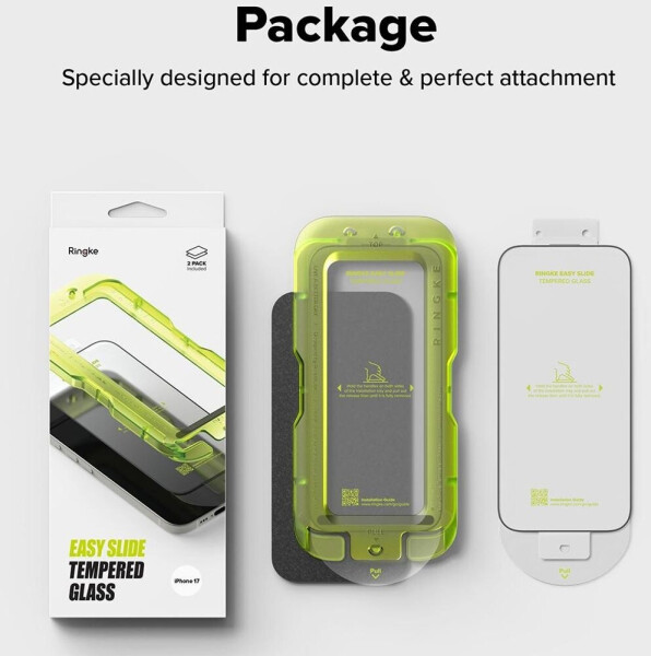 Ringke Gehärtetes Bildschirmglas mit Applikator für iPhone 17 Pro Easy Slide 2 Stück, Bild 14