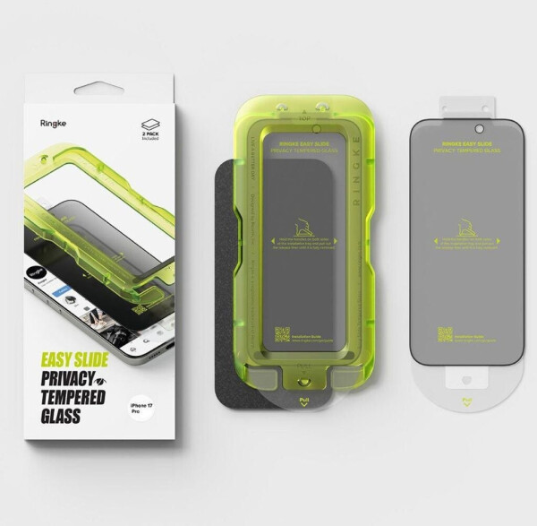 Ringke Sichtschutzglas mit Applikator für iPhone 17 Pro Easy Slide Privacy 2 Stück, Bild 6