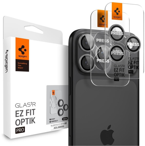 Spigen Glas für die Kamera für iPhone 17 Pro Max - 14 Pro Glas.tR Ez Fit Optik Pro 2-Pack Schwarz-Grau