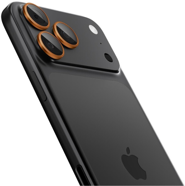 Spigen Glas für die Kamera für iPhone 17 Pro Max - 14 Pro Glas.tR Ez Fit Optik Pro 2-Pack Schwarz-Orange, Bild 3
