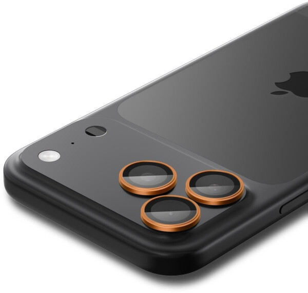 Spigen Glas für die Kamera für iPhone 17 Pro Max - 14 Pro Glas.tR Ez Fit Optik Pro 2-Pack Schwarz-Orange, Bild 4