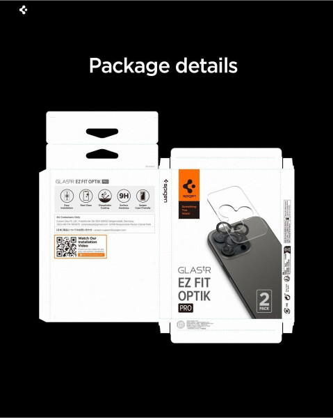 Spigen Glas für die Kamera für iPhone 17 Pro Max - 14 Pro Glas.tR Ez Fit Optik Pro 2-Pack Schwarz-Orange, Bild 7