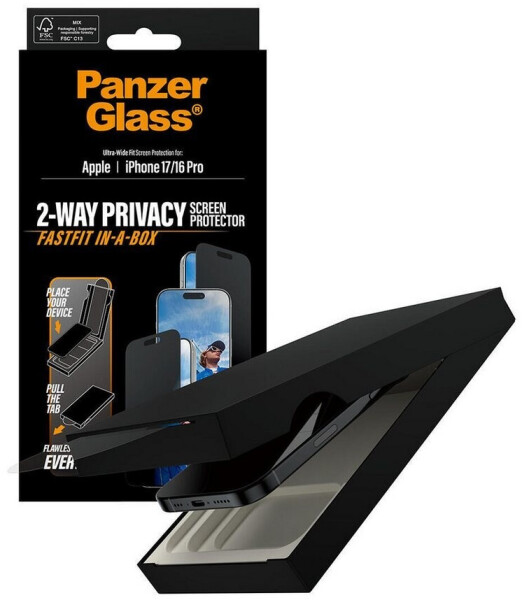 PanzerGlass Privacy Apple iPhone 17/16 Pro mit staubfreier Anwendungsbox, Bild 6
