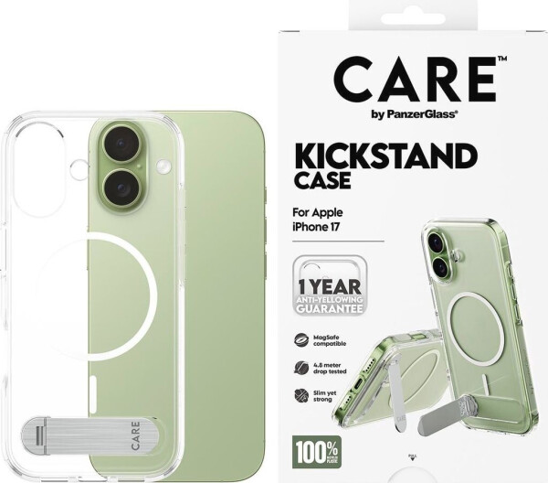 PanzerGlass CARE Hülle Apple iPhone 17 Kickstand silber/weiß MagSafe, Bild 4
