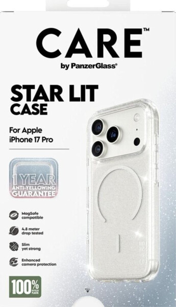PanzerGlass CARE Hülle Apple iPhone 17 Pro Star Lit glitter/weiß MagSafe, Bild 5