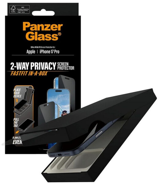 PanzerGlass Privacy Apple iPhone 17 Pro mit staubfreier Anwendungsbox, Bild 5