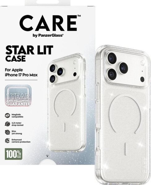 PanzerGlass CARE Hülle Apple iPhone 17 Pro Max Star Lit glitter/weiß MagSafe, Bild 4