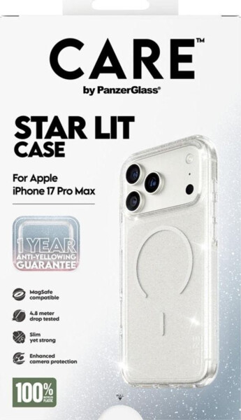 PanzerGlass CARE Hülle Apple iPhone 17 Pro Max Star Lit glitter/weiß MagSafe, Bild 5