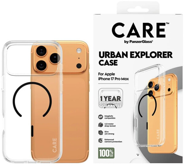 PanzerGlass CARE Hülle Apple iPhone 17 Pro Max Urban klar/schwarz MagSafe, Bild 4