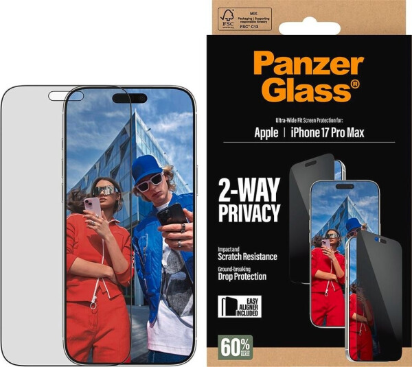 PanzerGlass Privacy Apple iPhone 17 Pro Max mit Installationsrahmen, Bild 3