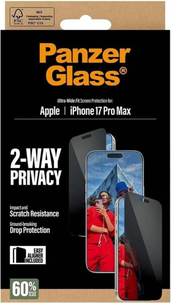 PanzerGlass Privacy Apple iPhone 17 Pro Max mit Installationsrahmen, Bild 4