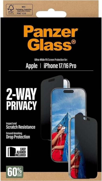 PanzerGlass Privacy Apple iPhone 17/16 Pro mit Installationsrahmen, Bild 4