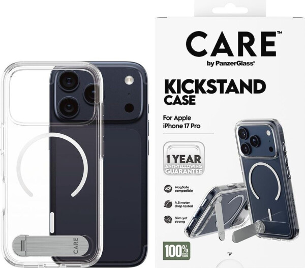 PanzerGlass CARE Hülle Apple iPhone 17 Pro Kickstand silber/weiß MagSafe, Bild 4