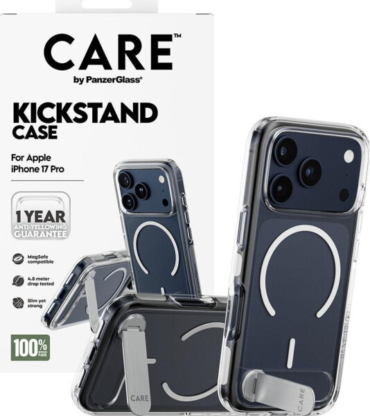 PanzerGlass CARE Hülle Apple iPhone 17 Pro Kickstand silber/weiß MagSafe, Bild 5