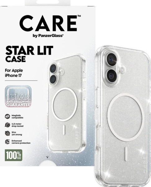 PanzerGlass CARE Hülle Apple iPhone 17 Star Lit glitter/weiß MagSafe, Bild 4