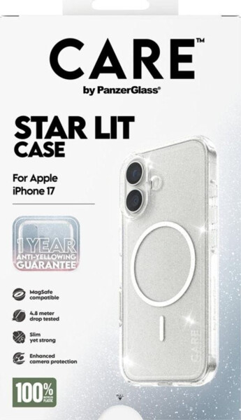 PanzerGlass CARE Hülle Apple iPhone 17 Star Lit glitter/weiß MagSafe, Bild 5