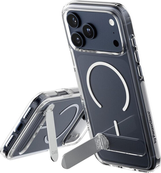 PanzerGlass CARE Hülle Apple iPhone 17 Pro Max Kickstand silber/weiß MagSafe