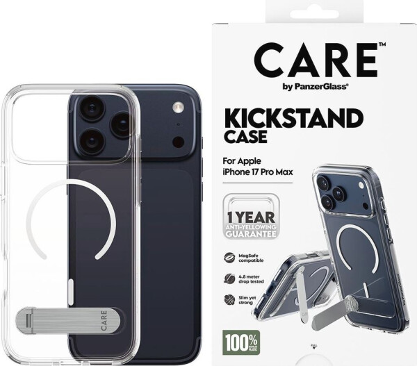 PanzerGlass CARE Hülle Apple iPhone 17 Pro Max Kickstand silber/weiß MagSafe, Bild 4