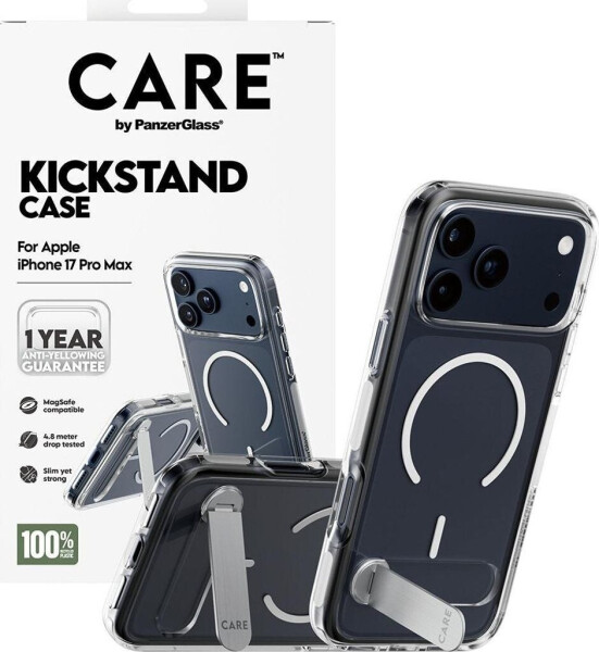 PanzerGlass CARE Hülle Apple iPhone 17 Pro Max Kickstand silber/weiß MagSafe, Bild 5