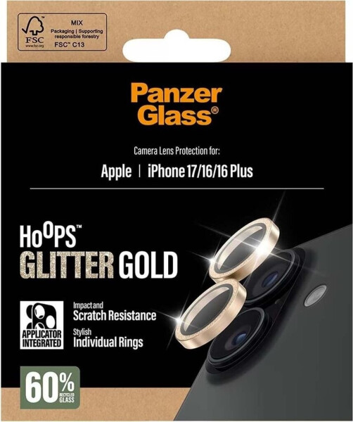 PanzerGlass Hoops Apple iPhone 17/16/16 Plus glitter gold, Bild 4