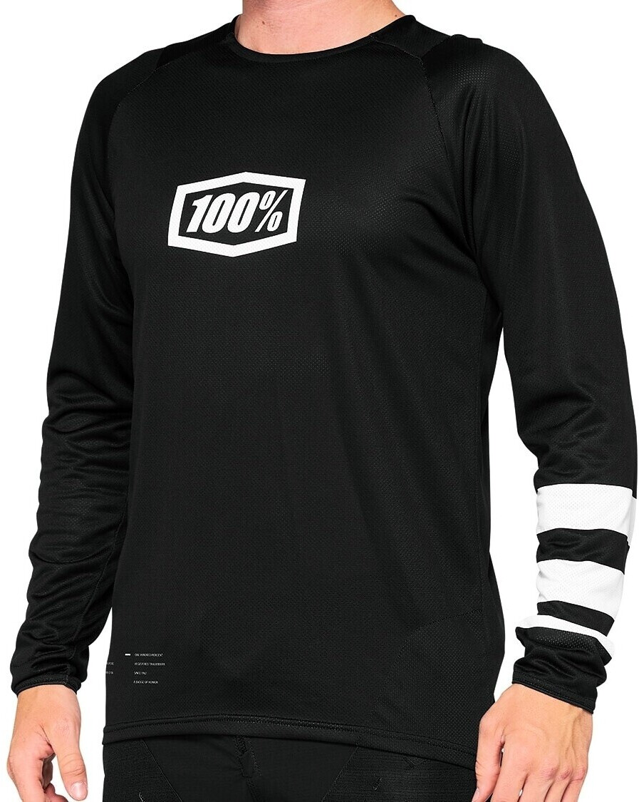 100% R Core Jersey schwarz weiß